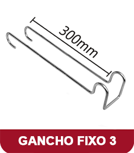 <p>Gancho para suporte com 300 mm. Produzido em aço galvanizado 1020 SAE com zincagem branca.</p>
