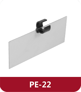 <p>Placa porta etiquetas para o tamanho A5. Produzido em policarbonato transparente.</p>
